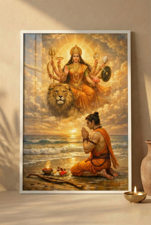 Akal Bodhan - Maa Durga, Shri Rama Devotional Art (Multiple Sizes)