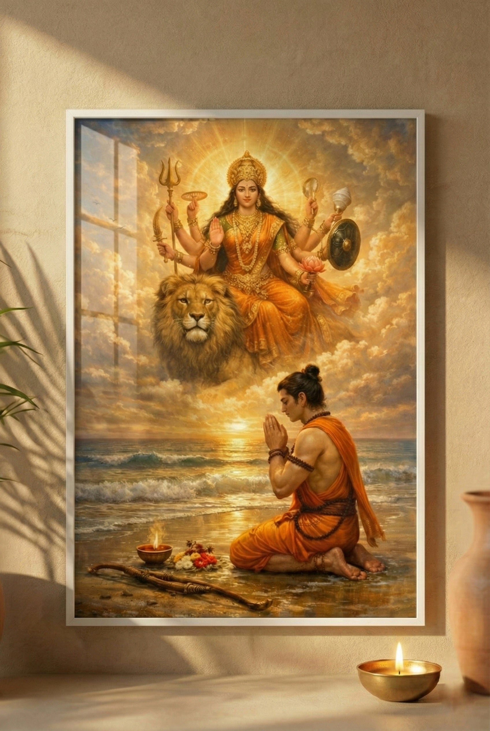 Akal Bodhan - Maa Durga, Shri Rama Devotional Art (Multiple Sizes)