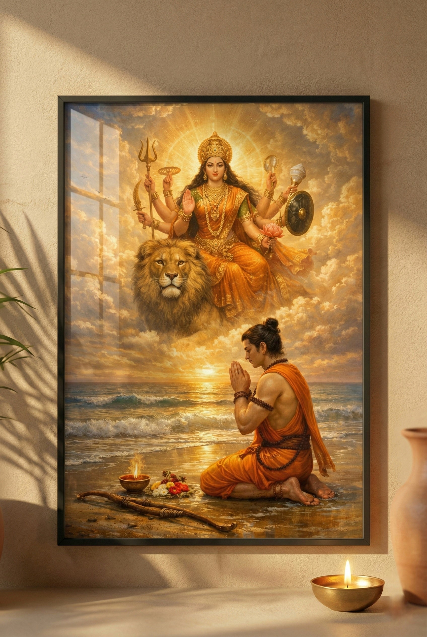 Akal Bodhan - Maa Durga, Shri Rama Devotional Art (Multiple Sizes)