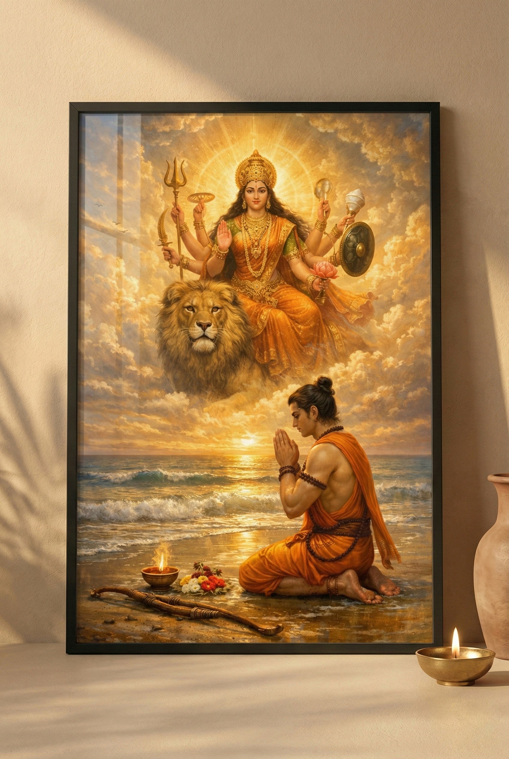 Akal Bodhan - Maa Durga, Shri Rama Devotional Art (Multiple Sizes)